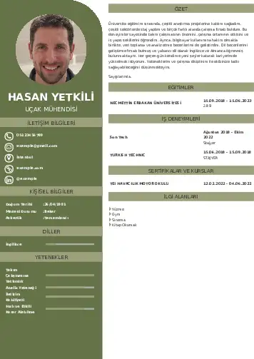 Havacılık Ve Uzay Uçak Mühendisi Cv Örnekleri cv indir